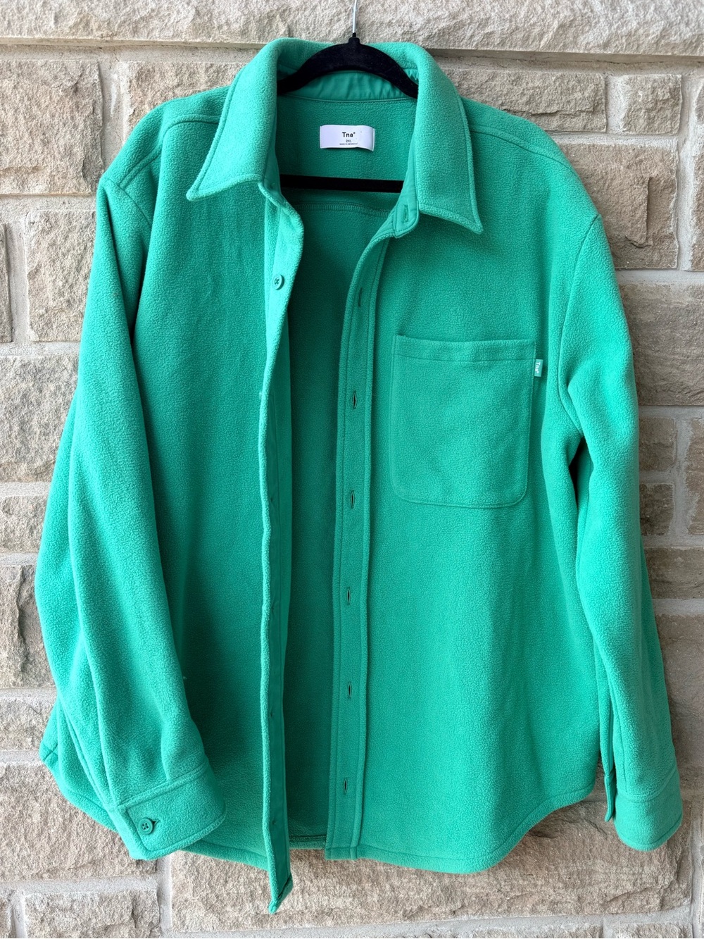 TNA Aritzia Green Fleece Button-Up Shacket Jacket 2XL - Picture 8 of 9